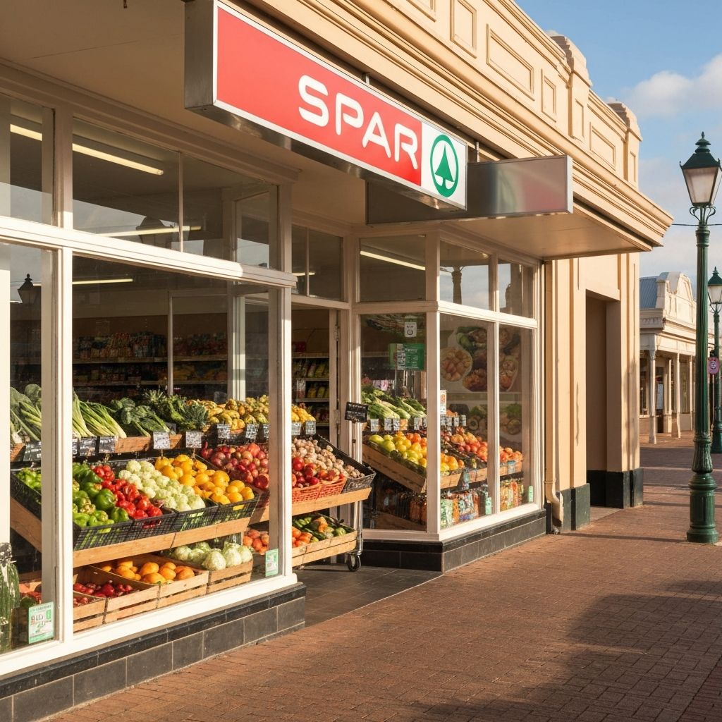 Spar Supermarket storefront on Dubbo Street, Warren NSW